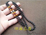 Stone Necklace with Silver Beads Rope