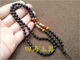 Stone Necklace with Silver Beads Rope