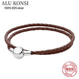 Hot Sale Leather Charm Bracelet Bangle for European Beads