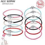 Leather Charm Bracelet with Barrel Clasp - Hot Sale