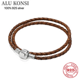 Hot Sale Leather Charm Bracelet Bangle for European Beads