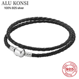 Hot Sale Leather Charm Bracelet Bangle for European Beads