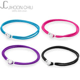 Leather Bracelet with Ball & Barrel Clasp Charm - Fits Europe Beads Snake