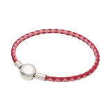 Hot Leather Ball & Barrel Clasp Charm Bracelet Bangle