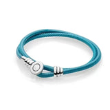 Leather Charm Bracelet with Barrel Clasp - Hot Style