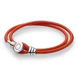 Hot Leather Ball & Barrel Clasp Charm Bracelets Bangle