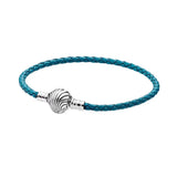 Hot Leather Ball & Barrel Clasp Charm Bracelet Bangle