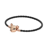 Hot Leather Ball & Barrel Clasp Charm Bracelet Bangle