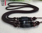 Sardonyx Red Agate Bead Necklace Barrel Lanyard