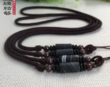 Sardonyx Red Agate Bead Necklace Barrel Lanyard