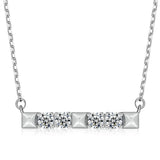 One-Shaped Zircon Pendant Necklace in 925 Silver