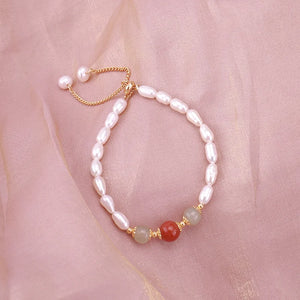Pearl Bracelet Strawberry Moonstone Crystal String