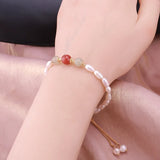 Pearl Bracelet Strawberry Moonstone Crystal String