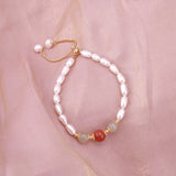 Pearl Bracelet Strawberry Moonstone Crystal String