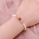 Pearl Bracelet Strawberry Moonstone Crystal String