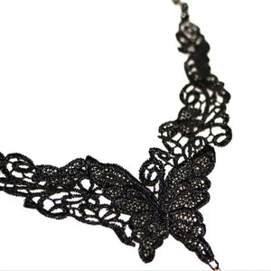 Lady Butterfly Lace Necklace Short Chain