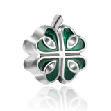 Silver 4-Leaf Clover Pendant Charm Bracelet DIY Women's Jewelry