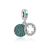 Silver 4-Leaf Clover Pendant Charm Bracelet DIY Women's Jewelry