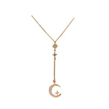 Star & Moon Micro-Inlaid Necklace Feminine Real Electroplating