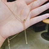Star & Moon Micro-Inlaid Necklace Feminine Real Electroplating