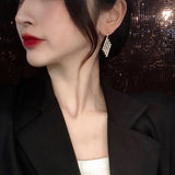 Korea Hot Drop Earrings Full Drill Versatile Female Earrings