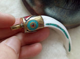 Tibet Wolf Teeth Bone Carving Pendant