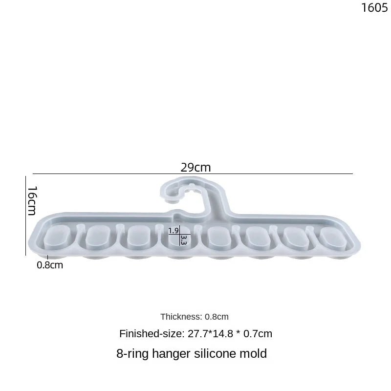 Rectangular Epoxy Resin Mold for 8 Circle Clothes Rack Hanging