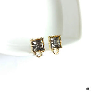 Japan Clean Square Zircon Jewelry DIY Earrings Accessories 10 Pieces