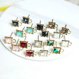 Japan Clean Square Zircon Jewelry DIY Earrings Accessories 10 Pieces