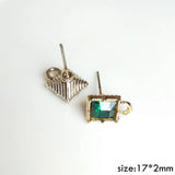 Japan Clean Square Zircon Jewelry DIY Earrings Accessories 10 Pieces