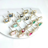 Japan Clean Square Zircon Jewelry DIY Earrings Accessories 10 Pieces