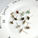 Japan Clean Square Zircon Jewelry DIY Earrings Accessories 10 Pieces