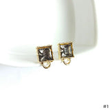 Japan Clean Square Zircon Jewelry DIY Earrings Accessories 10 Pieces