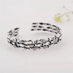 Fish Year S999 Ladies Silver Bracelet Open Bangles Gift