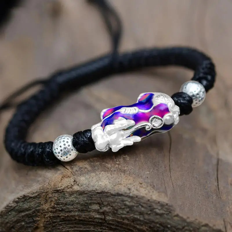 Thermochromic Pixiu 999 Sterling Silver Charm Bracelets