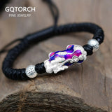 Thermochromic Pixiu 999 Sterling Silver Charm Bracelets
