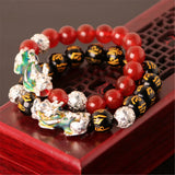Thermochromic Pixiu Bracelet 3D Charm Stone Beads Men's Jewelry