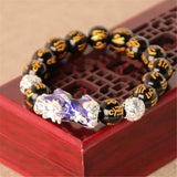 Thermochromic Pixiu Bracelet 3D Charm Stone Beads Men's Jewelry