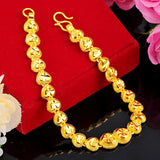 24K Plated Peach Heart Bangle for Women