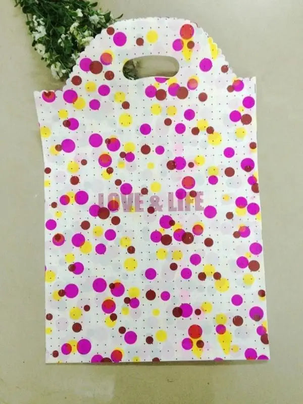 Colorful Dot Plastic Shopping Bags 50pcs