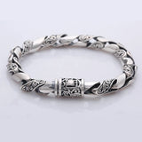 Thick Thai Silver Bracelet Handiwork Retro Style Personality Domineering