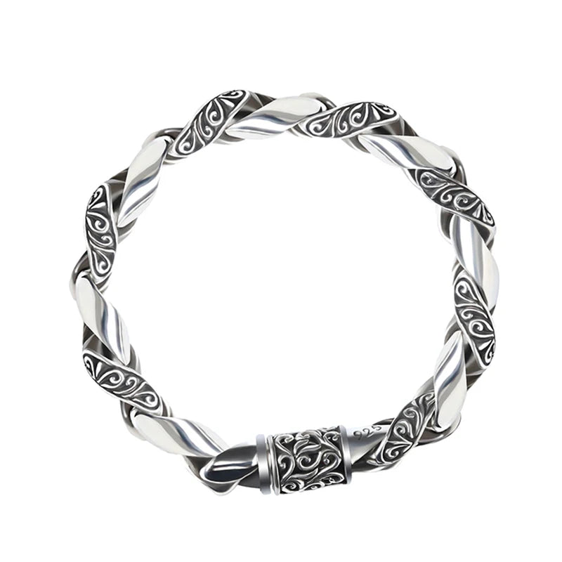 Thick Bracelet Thai Silver Handiwork Personality Retro Gift Tide Male Style