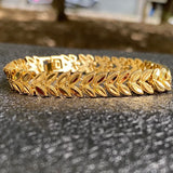 Thick Chain Bracelet Men Indian Link Bangle Male Jewelry 24k Plated