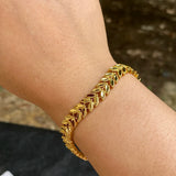 Thick Chain Bracelet Men Indian Link Bangle Male Jewelry 24k Plated