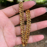 Thick Chain Bracelet Men Indian Link Bangle Male Jewelry 24k Plated