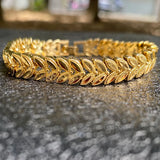 Thick Chain Bracelet Men Indian Link Bangle Male Jewelry 24k Plated