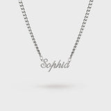 Dainty Cuban Chain Name Necklace - Personalized Cursive Name Jewelry