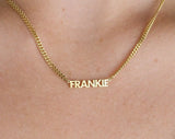 Dainty Cuban Chain Name Necklace - Personalized Cursive Name Jewelry
