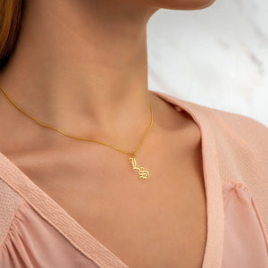 Thick Chain Gothic Necklace Custom Initial Cuban Chain Mother's Gift