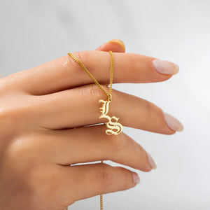 Thick Chain Gothic Necklace Custom Initial Cuban Chain Mother's Gift
